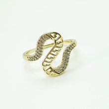 Cargar imagen en el visor de la galería, 14 K Gold Plated ring with white zirconium - BIJUNET
