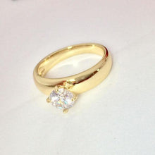 Load image into Gallery viewer, 14 K Gold Plated ring with white zirconium - BIJUNET
