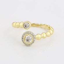 Charger l&#39;image dans la galerie, 14 K Gold Plated ring with white zirconium - BIJUNET
