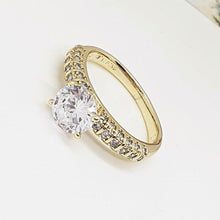 Cargar imagen en el visor de la galería, 14 K Gold Plated ring with white zirconium - BIJUNET
