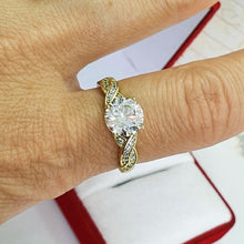 Load image into Gallery viewer, 14 K Gold Plated ring with white zirconium - BIJUNET
