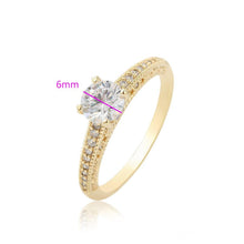 Load image into Gallery viewer, 14 K Gold Plated ring with white zirconium - BIJUNET
