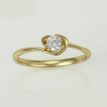 Load image into Gallery viewer, 14 K Gold Plated ring with white zirconium - BIJUNET
