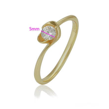 Cargar imagen en el visor de la galería, 14 K Gold Plated ring with white zirconium - BIJUNET
