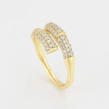 Charger l&#39;image dans la galerie, 14 K Gold Plated ring with white zirconium - BIJUNET
