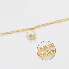 Load image into Gallery viewer, 14 K Gold Plated spider bracelet with white zirconium - BIJUNET
