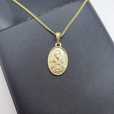 14 K Gold Plated St Mary pendant - BIJUNET