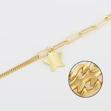 Load image into Gallery viewer, 14 K Gold Plated star chain bracelet - BIJUNET
