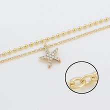 Charger l&#39;image dans la galerie, 14 K Gold Plated starfish bracelet with white zirconium - BIJUNET
