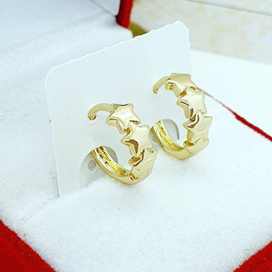 14 K Gold Plated stars earrings - BIJUNET