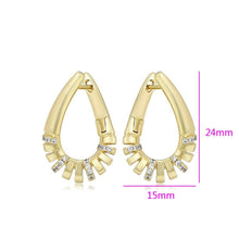 Load image into Gallery viewer, 14 K Gold Plated twisted earrings with white zirconium - BIJUNET
