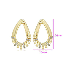 Charger l&#39;image dans la galerie, 14 K Gold Plated twisted earrings with white zirconium - BIJUNET
