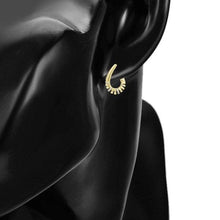 Load image into Gallery viewer, 14 K Gold Plated twisted earrings with white zirconium - BIJUNET
