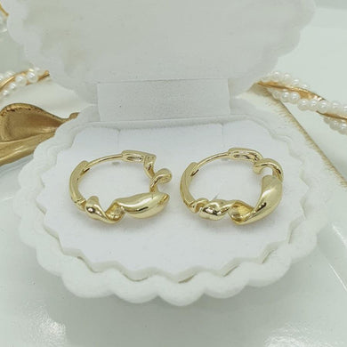14 K Gold Plated Twisted Hoops earrings - BIJUNET