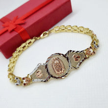 Load image into Gallery viewer, 14 K Yellow, Rose Gold and Rhodium Plated St Mary bracelet - BIJUNET

