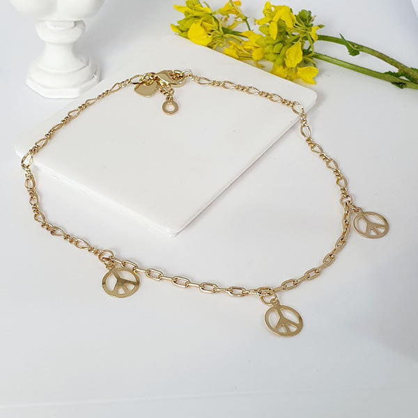 14 K Gold Plated peace anklet