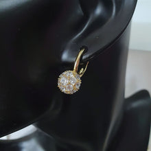 Cargar imagen en el visor de la galería, 14 K Gold Plated earrings with white zirconium - BIJUNET
