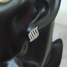 Cargar imagen en el visor de la galería, 14 K Gold and Rhodium Plated earrings with white zirconium - BIJUNET

