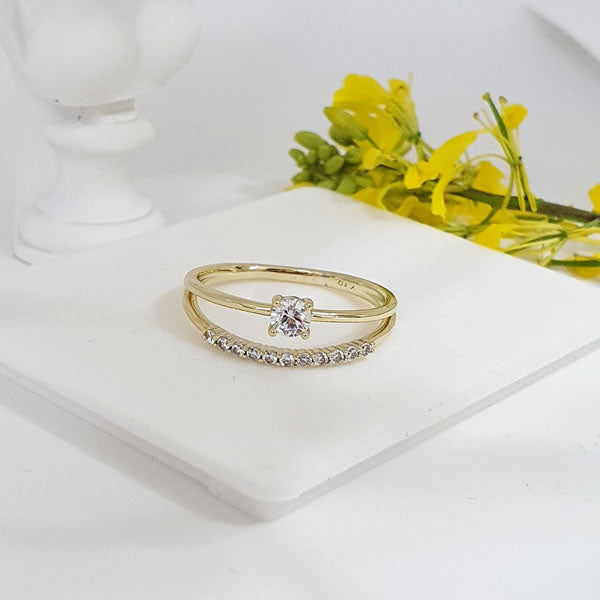 Shop for Gold Plated Ring with Zirconia