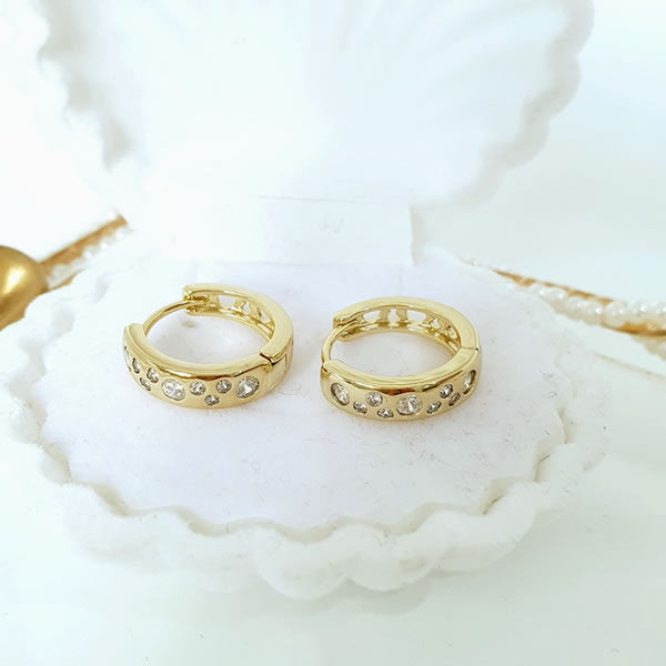 14 K Gold Plated earrings with white zirconia