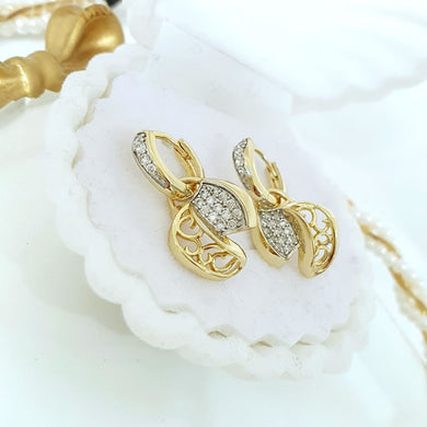 14 K Gold Plated earrings with white zirconia