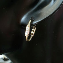 Load image into Gallery viewer, 14 K Gold Plated earrings with white zirconia
