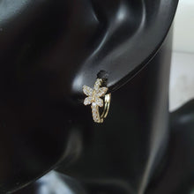 Load image into Gallery viewer, 14 K  Gold Plated butterfly earrings with white zirconia
