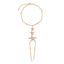 Charger l&#39;image dans la galerie, 18 K Rose Gold Plated starfish bracelet with white zirconium - BIJUNET
