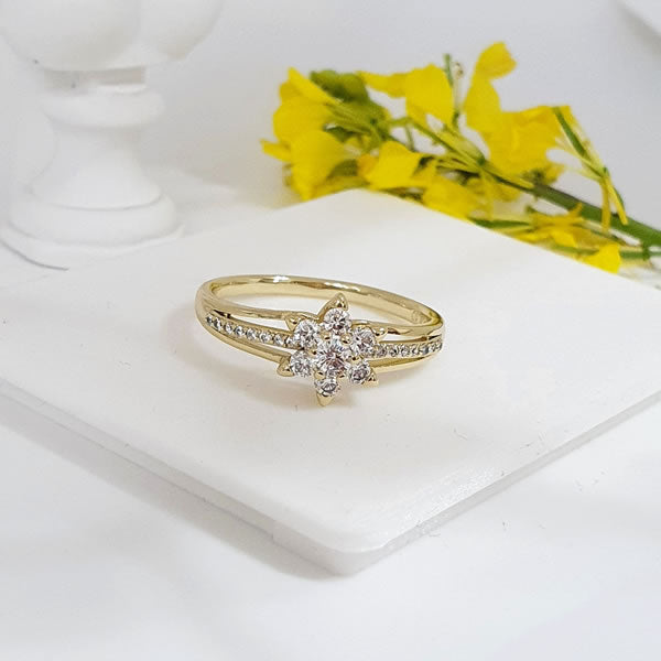 Shop for 14 K Gold Plated ring with white zirconium
