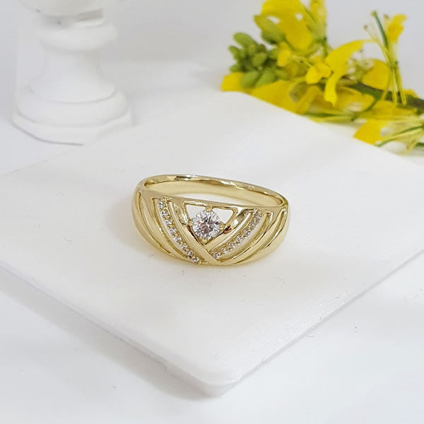 Shop for 14 K Gold Plated ring with white zirconium