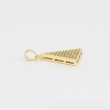 Cargar imagen en el visor de la galería, 14 K Gold Plated pyramid pendant and earrings set with multicoloured zirconia
