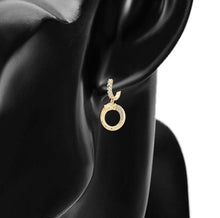 Load image into Gallery viewer, 14 K Gold Plated jaguar pendant and earrings set with white zirconia
