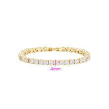 Charger l&#39;image dans la galerie, 14 K Gold Plated tenis bracelet with white zirconia
