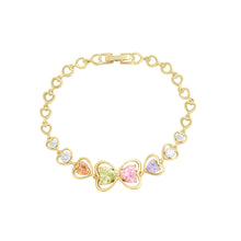 Load image into Gallery viewer, 14 K Gold Plated bracelet with coloured zirconia
