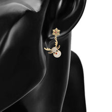 Load image into Gallery viewer, 14 K Gold Plated Christmas bracelet and earrings set with white zirconia

