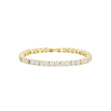 Charger l&#39;image dans la galerie, 14 K Gold Plated tenis bracelet with white zirconia
