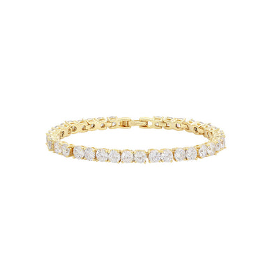14 K Gold Plated tenis bracelet with white zirconia
