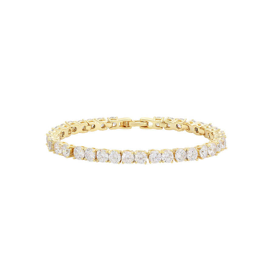 14 K Gold Plated tenis bracelet with white zirconia