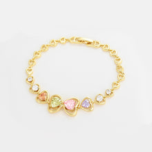 Load image into Gallery viewer, 14 K Gold Plated bracelet with coloured zirconia
