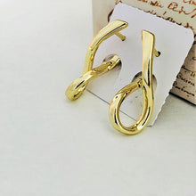 Load image into Gallery viewer, ⚡ Buy Today High Quality 14 K Gold Plated earrings with white zirconium. Check the reviews. ✔️Non-allergic. ✔️ Free Next day Delivery in the UK. ✔️
