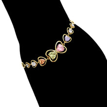 Load image into Gallery viewer, 14 K Gold Plated bracelet with coloured zirconia
