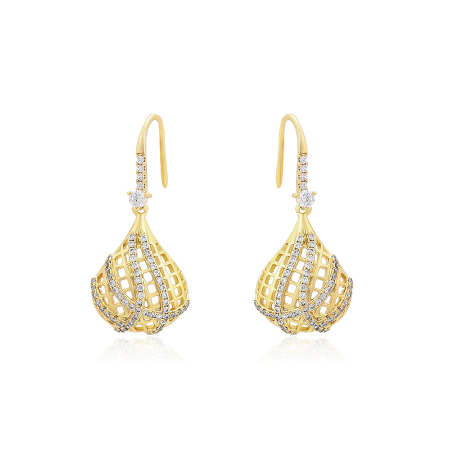 Gold-Plated-luxury-drop-earrings-with-white-zirconia-1