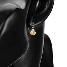 Charger l&#39;image dans la galerie, Gold-Plated-luxury-drop-earrings-with-white-zirconia
