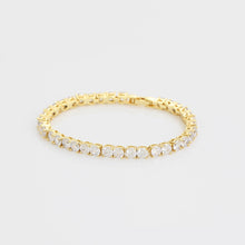 Load image into Gallery viewer, 14 K Gold Plated tenis bracelet with white zirconia
