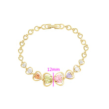 Load image into Gallery viewer, 14 K Gold Plated bracelet with coloured zirconia
