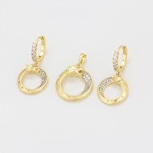 Load image into Gallery viewer, 14 K Gold Plated jaguar pendant and earrings set with white zirconia
