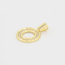 Load image into Gallery viewer, 14 K Gold Plated geometric pendant and earrings set with white zirconia
