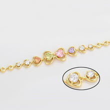 Load image into Gallery viewer, 14 K Gold Plated bracelet with coloured zirconia
