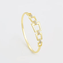 Load image into Gallery viewer, 14 K Gold Plated bangle with white zirconia

