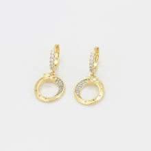 Load image into Gallery viewer, 14 K Gold Plated jaguar pendant and earrings set with white zirconia
